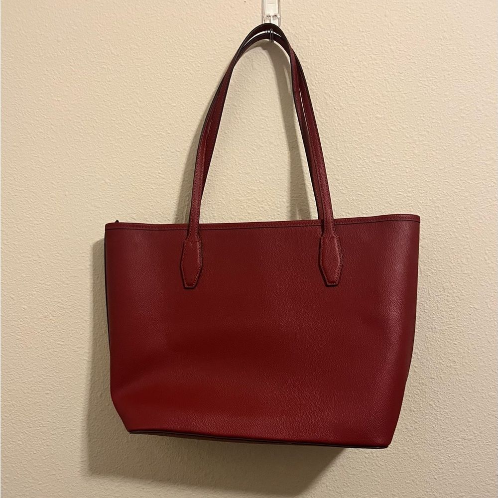 Kate Spade Lori Leather Tote Bag Purse Red Large - Picture 3 of 5